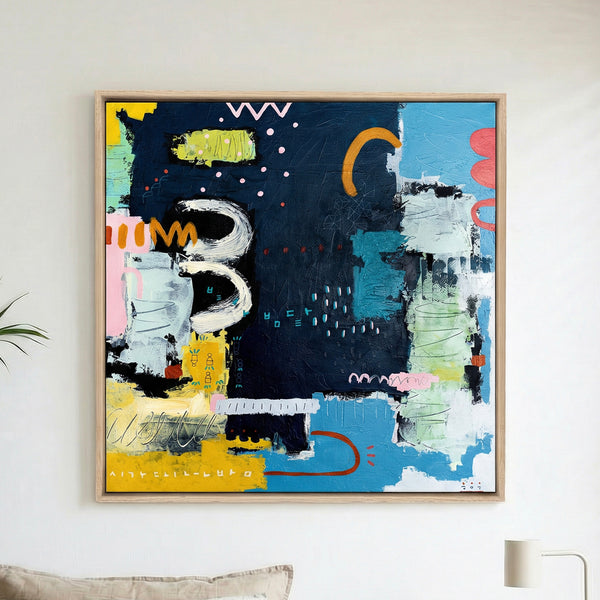 Abstract Painting – Original Wall Art – Oil & Acrylic on Canvas – Nox Poema (24"x24")