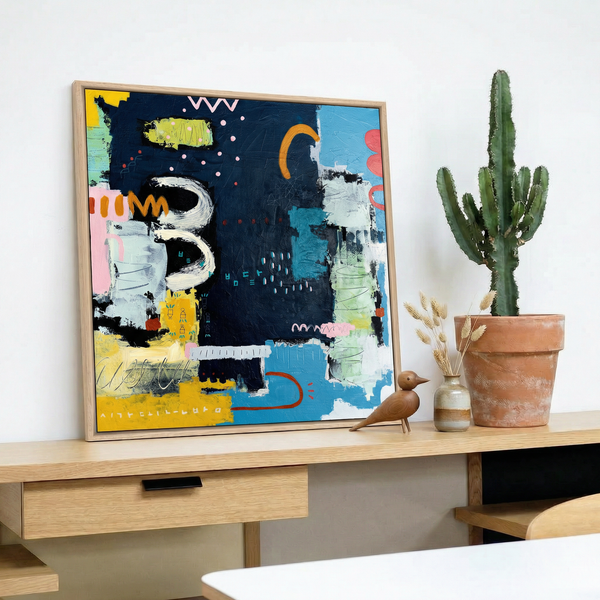 Abstract Painting – Original Wall Art – Oil & Acrylic on Canvas – Nox Poema (24"x24")