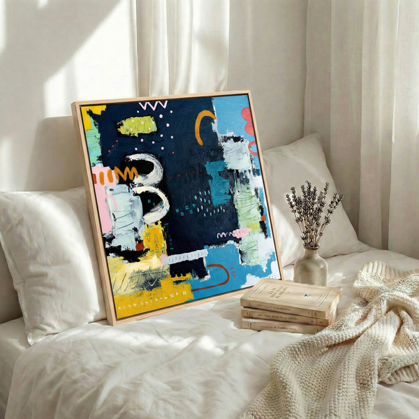 Abstract Painting – Original Wall Art – Oil & Acrylic on Canvas – Nox Poema (24"x24")