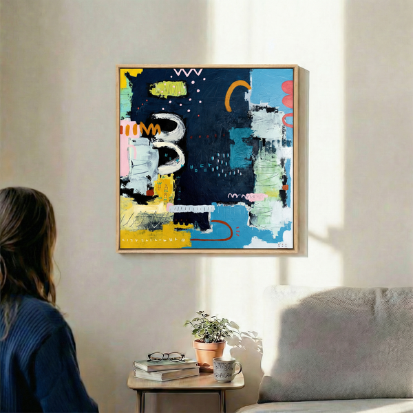 Abstract Painting – Original Wall Art – Oil & Acrylic on Canvas – Nox Poema (24"x24")