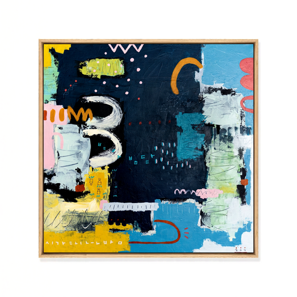 Abstract Painting – Original Wall Art – Oil & Acrylic on Canvas – Nox Poema (24"x24")