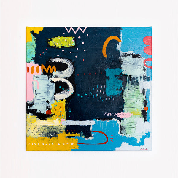 Abstract Painting – Original Wall Art – Oil & Acrylic on Canvas – Nox Poema (24"x24")