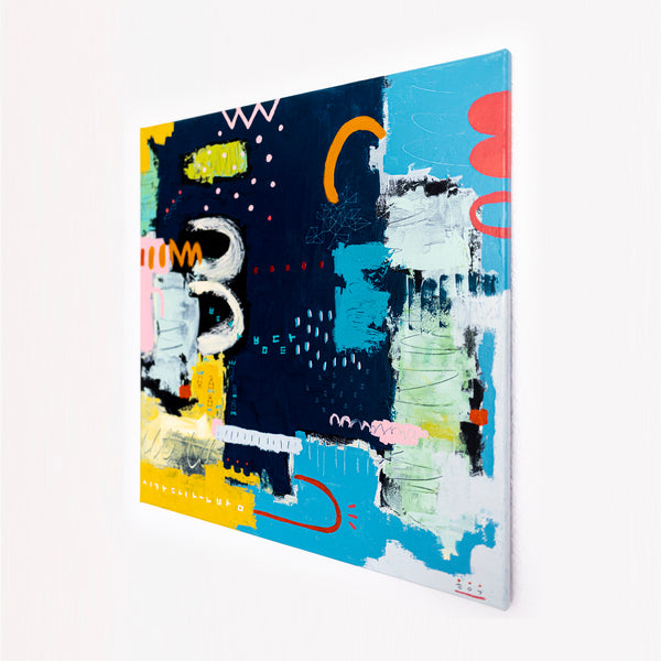 Abstract Painting – Original Wall Art – Oil & Acrylic on Canvas – Nox Poema (24"x24")