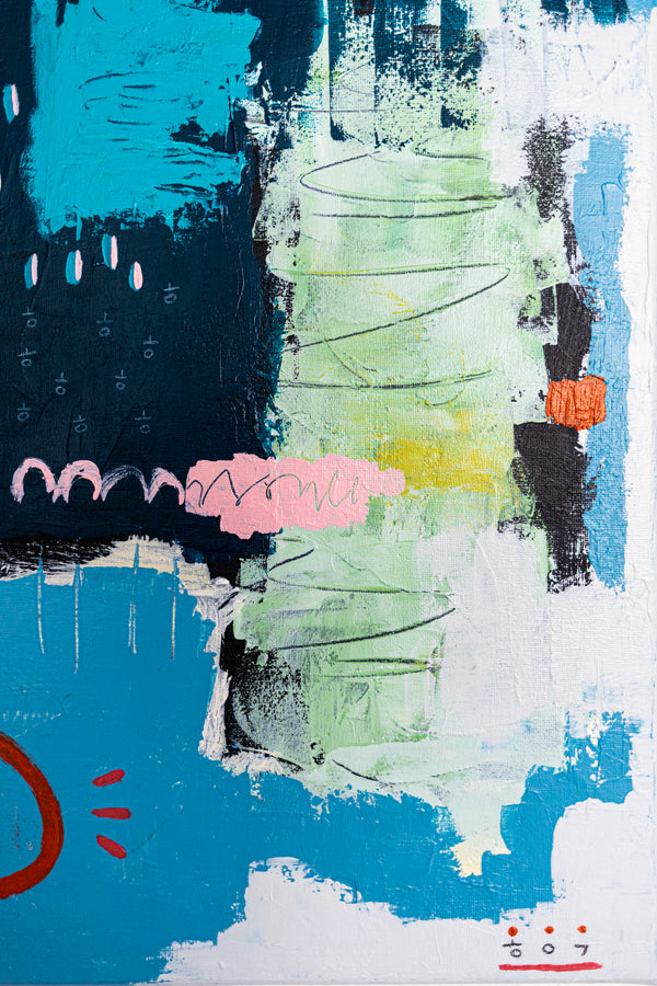 Abstract Painting – Original Wall Art – Oil & Acrylic on Canvas – Nox Poema (24"x24")