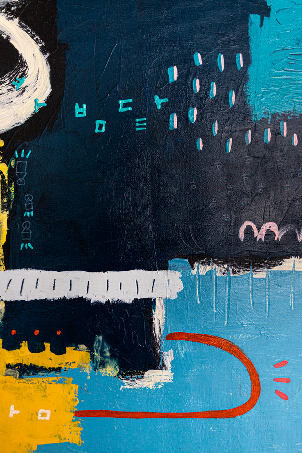 Abstract Painting – Original Wall Art – Oil & Acrylic on Canvas – Nox Poema (24"x24")