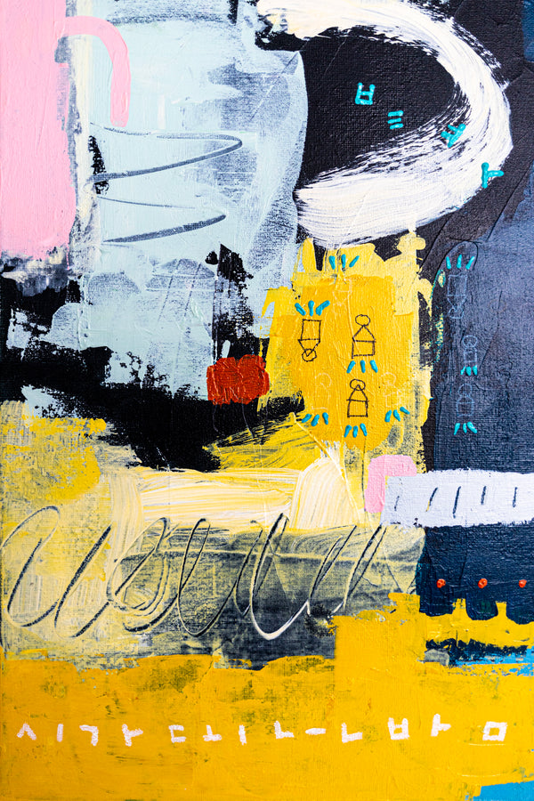 Abstract Painting – Original Wall Art – Oil & Acrylic on Canvas – Nox Poema (24"x24")