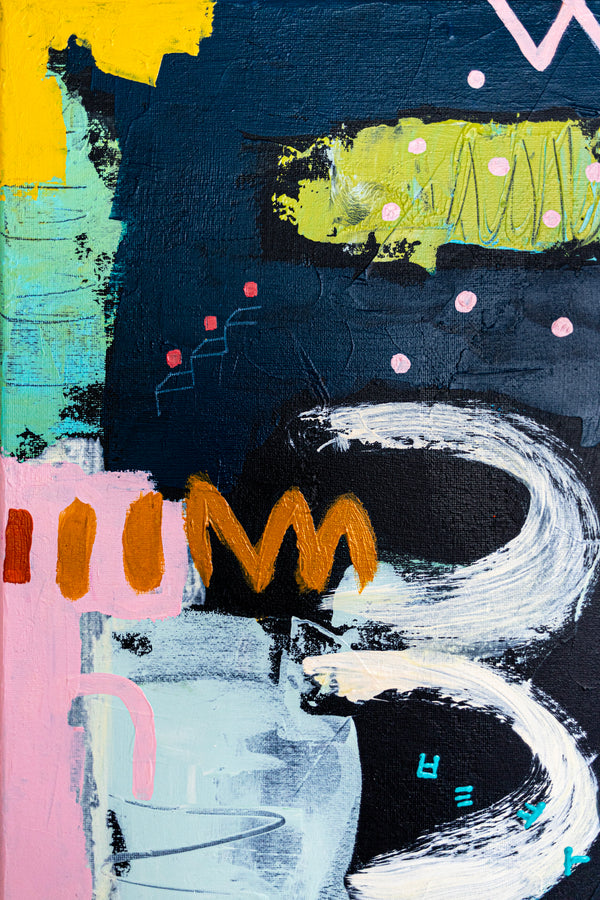 Abstract Painting – Original Wall Art – Oil & Acrylic on Canvas – Nox Poema (24"x24")