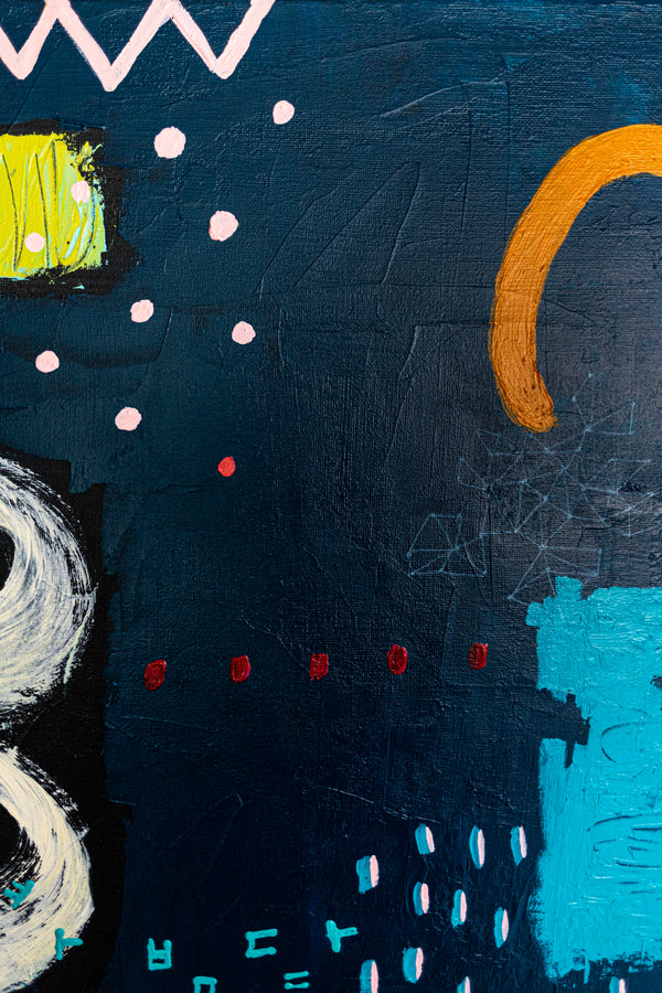 Abstract Painting – Original Wall Art – Oil & Acrylic on Canvas – Nox Poema (24"x24")