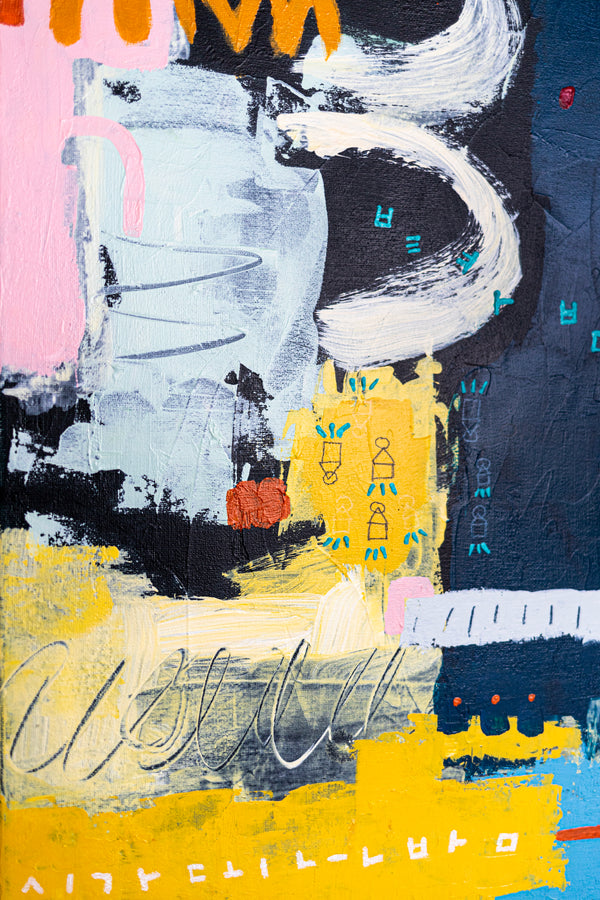 Abstract Painting – Original Wall Art – Oil & Acrylic on Canvas – Nox Poema (24"x24")