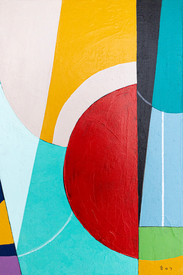 Abstract Geometric Painting – Original Wall Art – Oil & Acrylic on Canvas – Nox et Dies (20"x20")