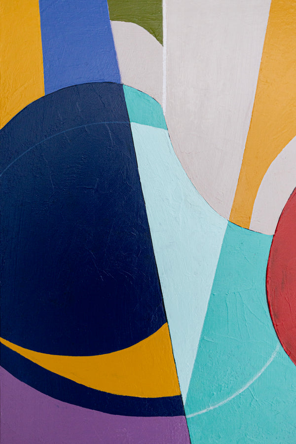 Abstract Geometric Painting – Original Wall Art – Oil & Acrylic on Canvas – Nox et Dies (20"x20")