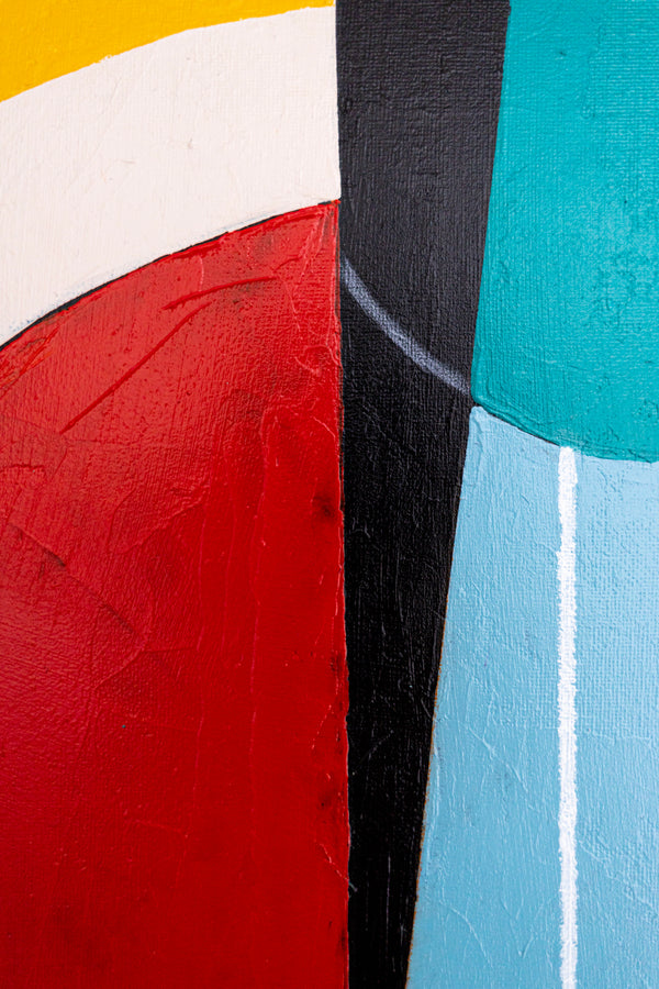 Abstract Geometric Painting – Original Wall Art – Oil & Acrylic on Canvas – Nox et Dies (20"x20")