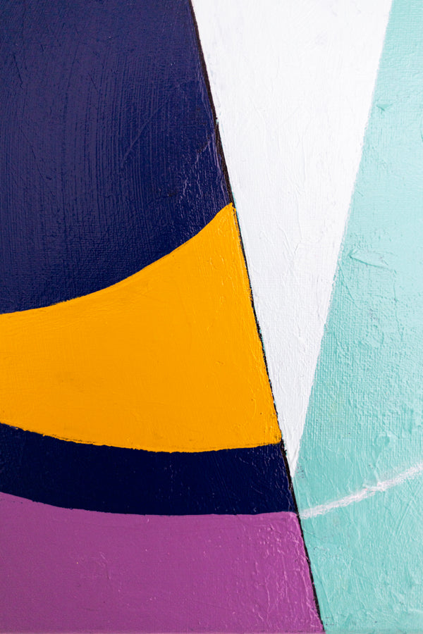 Abstract Geometric Painting – Original Wall Art – Oil & Acrylic on Canvas – Nox et Dies (20"x20")