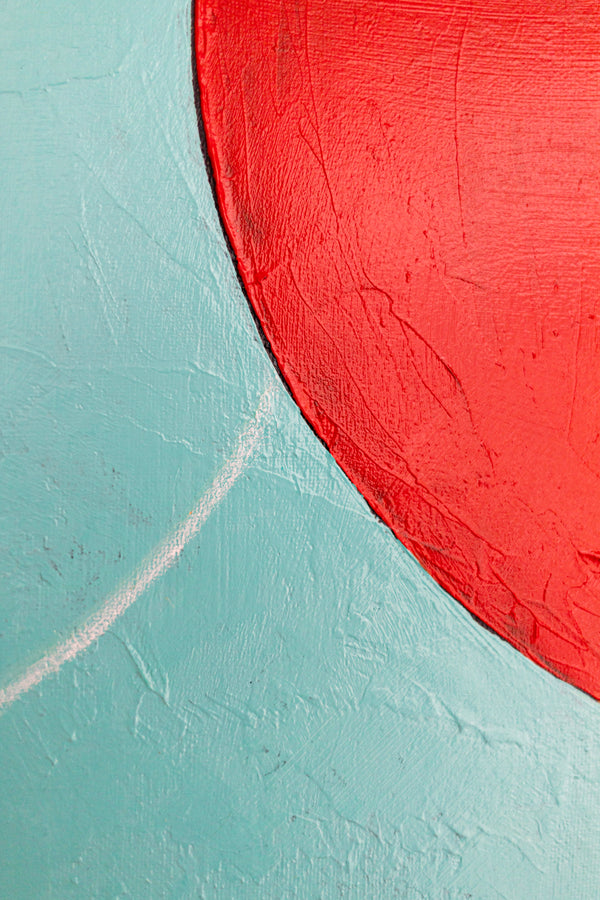 Abstract Wall Art — Modern Teal Navy Original Oil Painting, Textured Canvas — "Nox et Dies" (20"x20")
