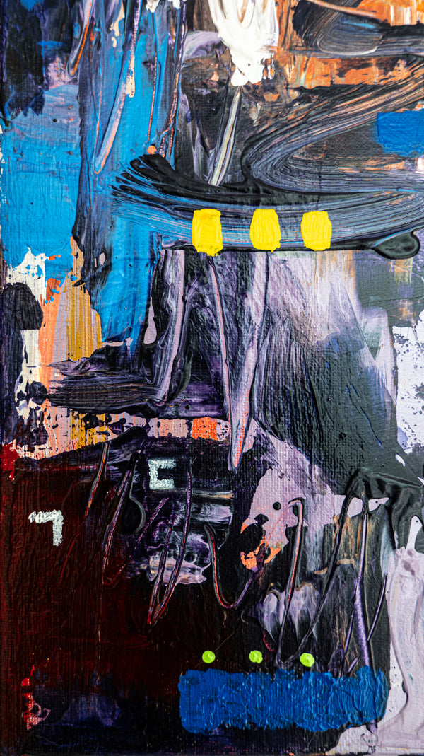 Abstract Painting Original, Expressionism in Modern Abstract Wall Art | O-tu II (12"x12")