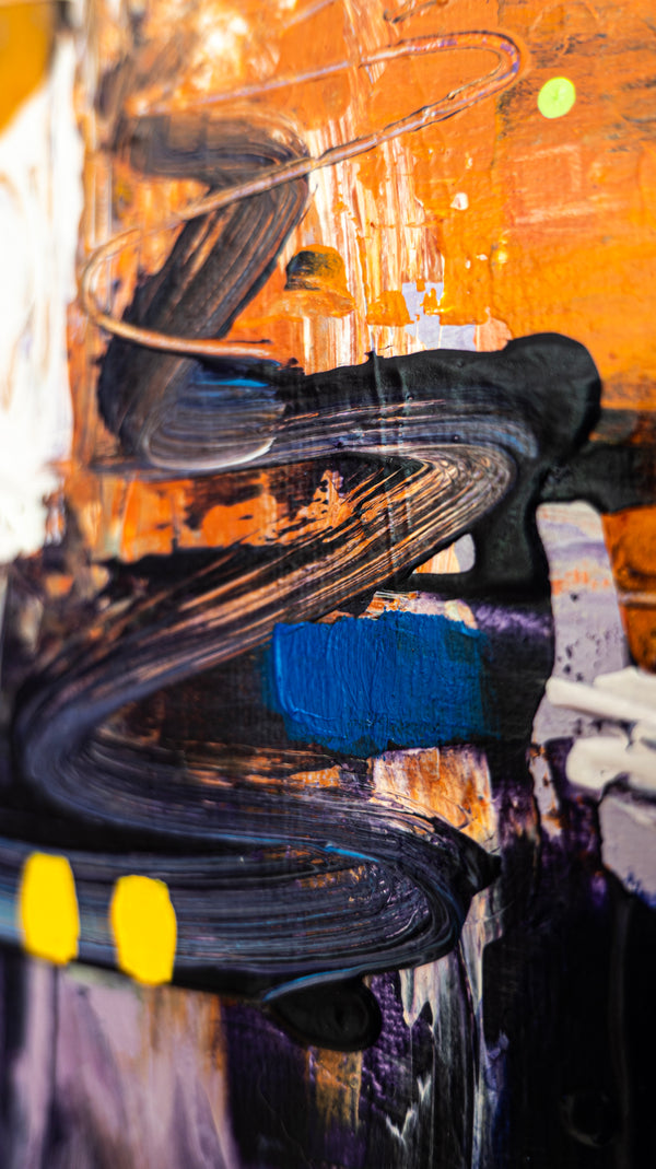 Abstract Painting Original, Expressionism in Modern Abstract Wall Art | O-tu II (12"x12")