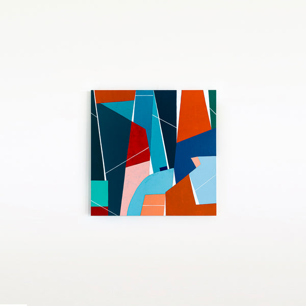 Original Abstract Colorful Painting, Geometric Modern Contemporary Canvas Wall Art | OU (40"x40")