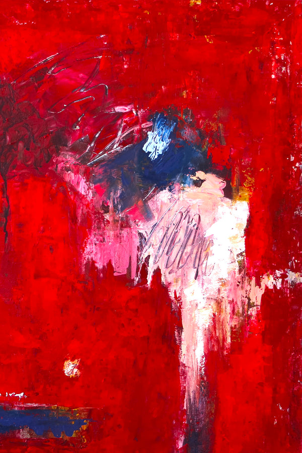 Abstract Painting – Original Wall Art – Large Oil & Acrylic Painting on Canvas – Modern Minimalist Contemporary Canvas Art – Of the Passion