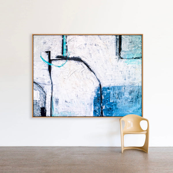 Abstract Painting – Original Wall Art – Large Oil & Acrylic Painting on Canvas – Modern Minimalist Contemporary Canvas Art – “Old Modern”