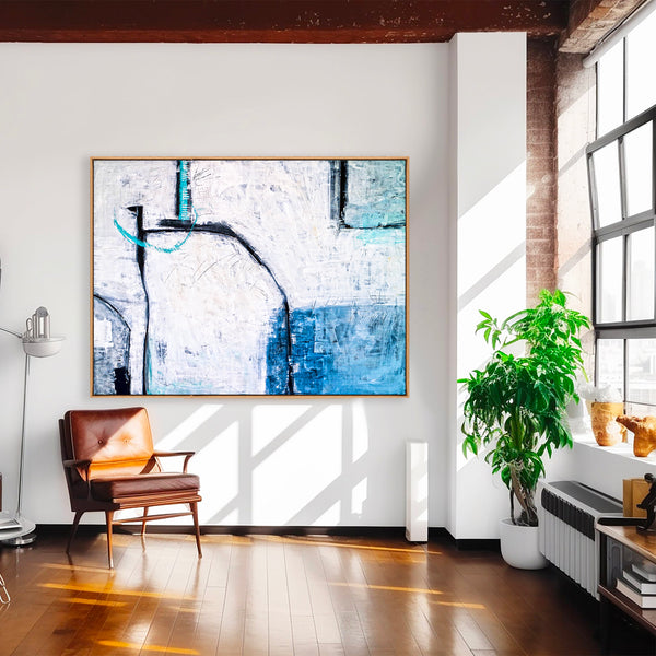 Abstract Painting – Original Wall Art – Large Oil & Acrylic Painting on Canvas – Modern Minimalist Contemporary Canvas Art – “Old Modern”