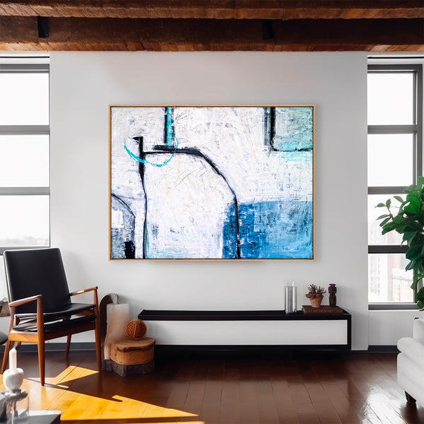 Abstract Painting – Original Wall Art – Large Oil & Acrylic Painting on Canvas – Modern Minimalist Contemporary Canvas Art – “Old Modern”
