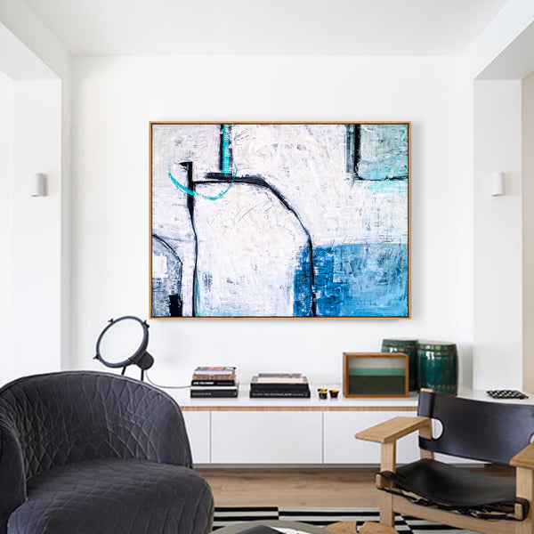 Abstract Painting – Original Wall Art – Large Oil & Acrylic Painting on Canvas – Modern Minimalist Contemporary Canvas Art – “Old Modern”