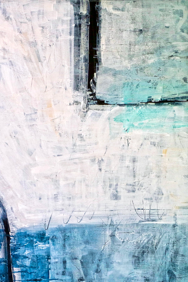 Abstract Painting – Original Wall Art – Large Oil & Acrylic Painting on Canvas – Modern Minimalist Contemporary Canvas Art – “Old Modern”