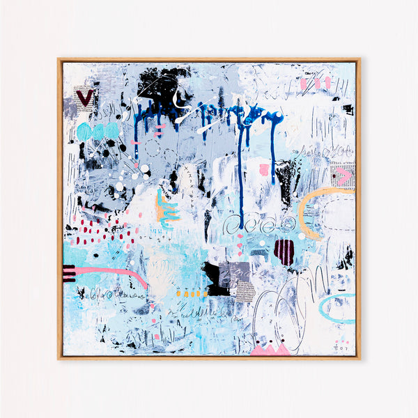 Abstract Painting - Original Wall Art – Large Oil & Acrylic on Canvas – Mixed Media Modern Wall Art – Oratio Tacita  (24"x24" | 60x60cm)