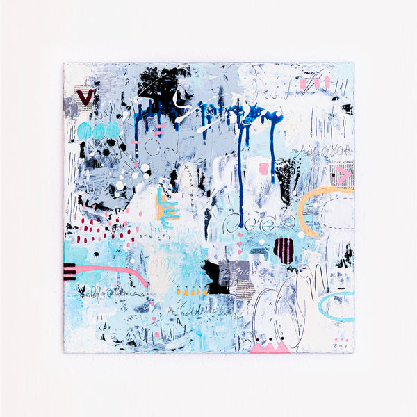 Abstract Painting - Original Wall Art – Large Oil & Acrylic on Canvas – Mixed Media Modern Wall Art – Oratio Tacita  (24"x24" | 60x60cm)