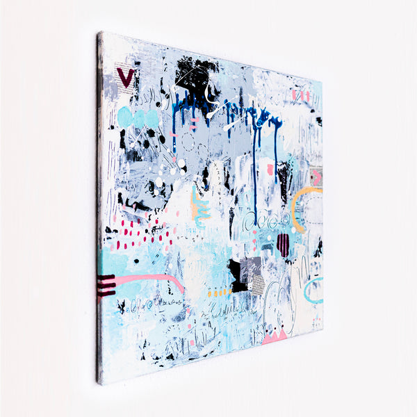 Abstract Painting - Original Wall Art – Large Oil & Acrylic on Canvas – Mixed Media Modern Wall Art – Oratio Tacita  (24"x24" | 60x60cm)
