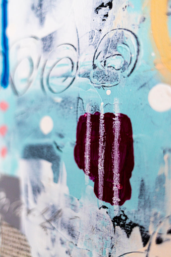 Abstract Painting - Original Wall Art – Large Oil & Acrylic on Canvas – Mixed Media Modern Wall Art – Oratio Tacita  (24"x24" | 60x60cm)