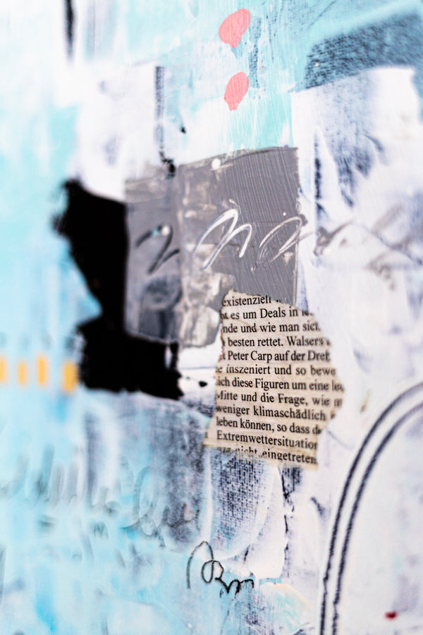 Abstract Painting - Original Wall Art – Large Oil & Acrylic on Canvas – Mixed Media Modern Wall Art – Oratio Tacita  (24"x24" | 60x60cm)