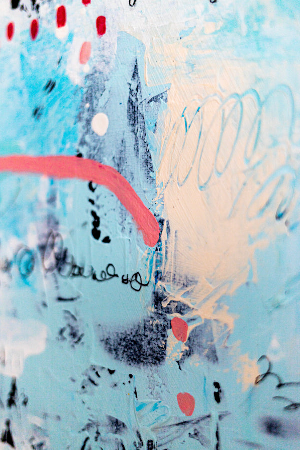 Abstract Painting - Original Wall Art – Large Oil & Acrylic on Canvas – Mixed Media Modern Wall Art – Oratio Tacita  (24"x24" | 60x60cm)