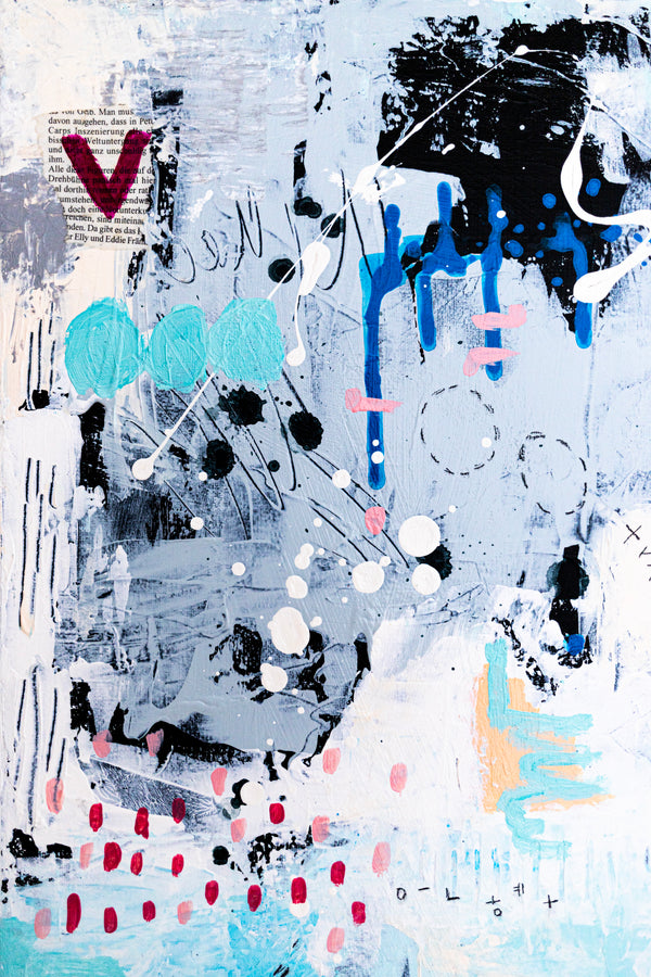 Abstract Painting - Original Wall Art – Large Oil & Acrylic on Canvas – Mixed Media Modern Wall Art – Oratio Tacita  (24"x24" | 60x60cm)