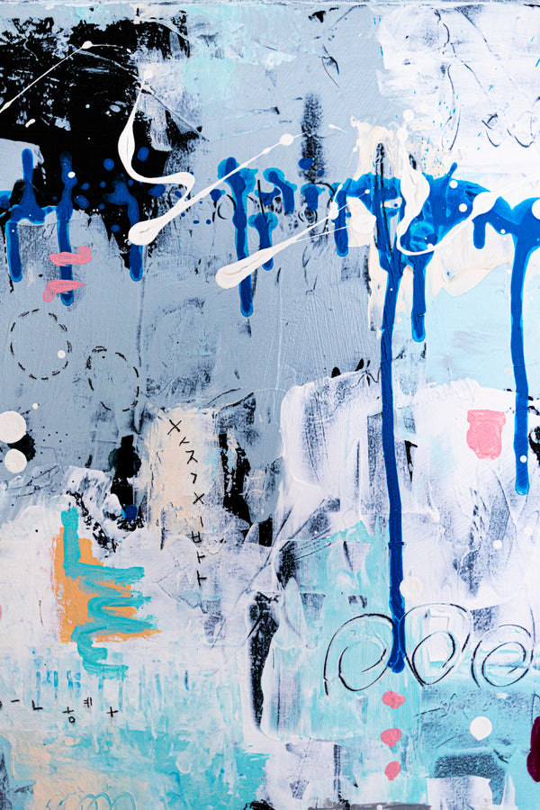 Abstract Painting - Original Wall Art – Large Oil & Acrylic on Canvas – Mixed Media Modern Wall Art – Oratio Tacita  (24"x24" | 60x60cm)