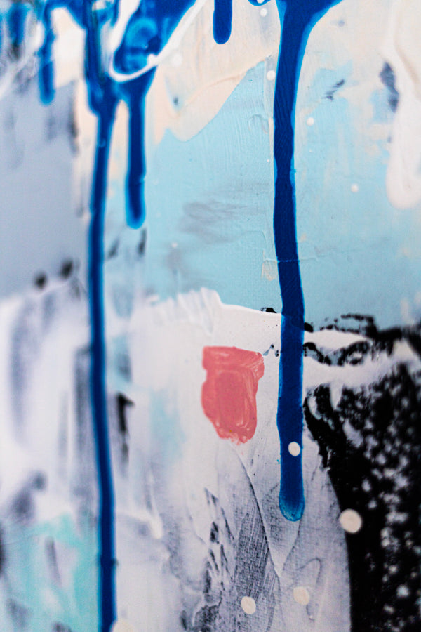 Abstract Painting - Original Wall Art – Large Oil & Acrylic on Canvas – Mixed Media Modern Wall Art – Oratio Tacita  (24"x24" | 60x60cm)