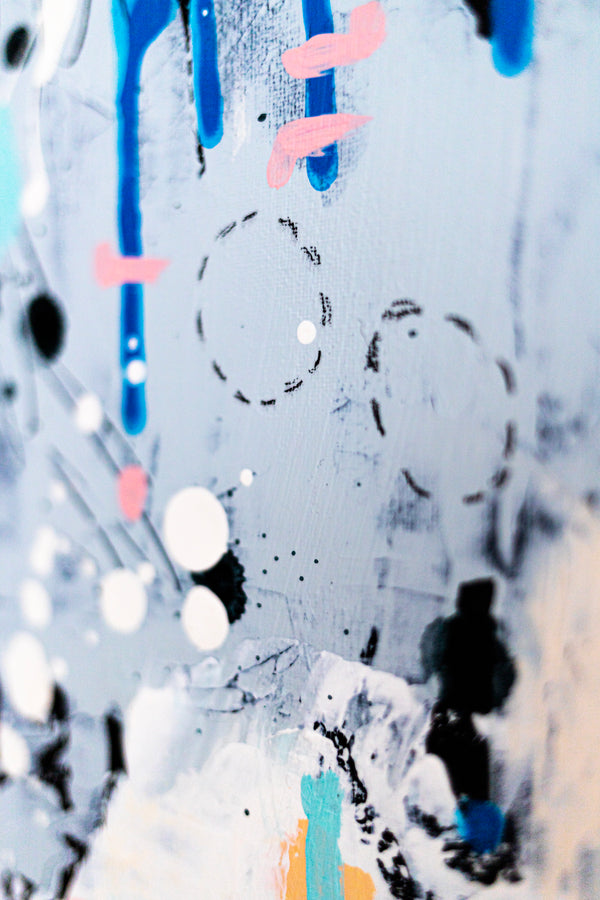 Abstract Painting - Original Wall Art – Large Oil & Acrylic on Canvas – Mixed Media Modern Wall Art – Oratio Tacita  (24"x24" | 60x60cm)