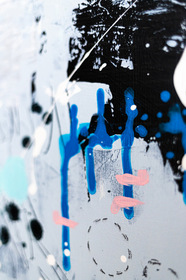 Abstract Painting - Original Wall Art – Large Oil & Acrylic on Canvas – Mixed Media Modern Wall Art – Oratio Tacita  (24"x24" | 60x60cm)