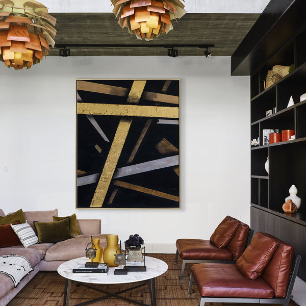 Abstract Painting – Original Wall Art – Large Oil & Acrylic Painting on Canvas – Modern Minimalist Contemporary Canvas Art – “Outro II”