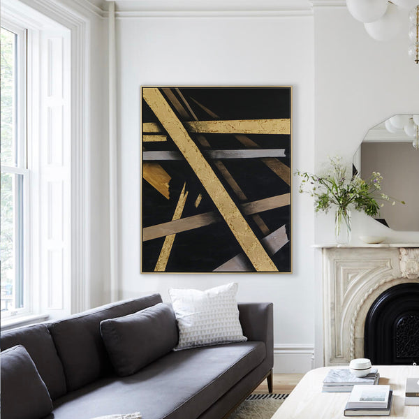 Exciting Fusion of Original Modern Abstract Painting, Canvas Art of Expressionism in Acrylic and Gold Leaf | Outro
