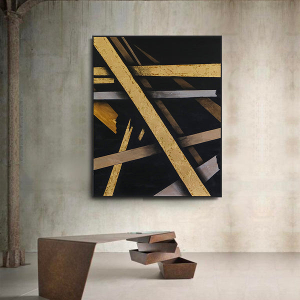 Abstract Painting – Original Wall Art – Large Oil & Acrylic Painting on Canvas – Modern Minimalist Contemporary Canvas Art – “Outro”