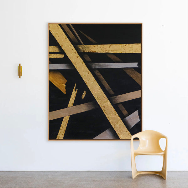 Abstract Painting – Original Wall Art – Large Oil & Acrylic Painting on Canvas – Modern Minimalist Contemporary Canvas Art – “Outro”