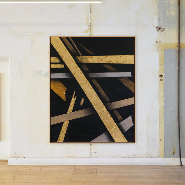 Abstract Painting – Original Wall Art – Large Oil & Acrylic Painting on Canvas – Modern Minimalist Contemporary Canvas Art – “Outro”