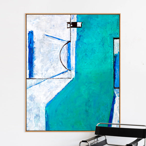 Abstract Painting – Original Wall Art – Large Oil & Acrylic Painting on Canvas – Modern Minimalist Canvas Art – “Out There (Vertical Ver.)”