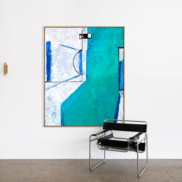 Abstract Painting – Original Wall Art – Large Oil & Acrylic Painting on Canvas – Modern Minimalist Canvas Art – “Out There (Vertical Ver.)”