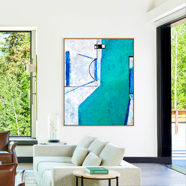Abstract Painting – Original Wall Art – Large Oil & Acrylic Painting on Canvas – Modern Minimalist Canvas Art – “Out There (Vertical Ver.)”