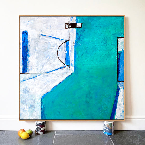 Abstract Painting – Original Wall Art – Large Oil & Acrylic Painting on Canvas – Modern Minimalist Contemporary Canvas Art – “Out There”