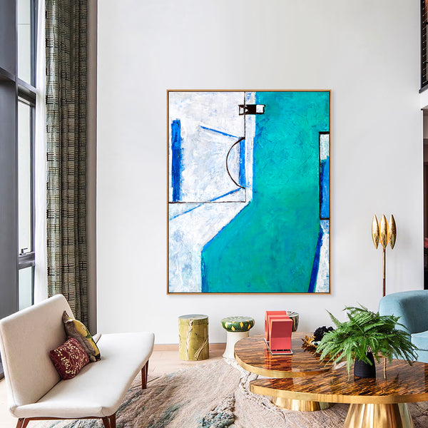 Abstract Painting – Original Wall Art – Large Oil & Acrylic Painting on Canvas – Modern Minimalist Canvas Art – “Out There (Vertical Ver.)”