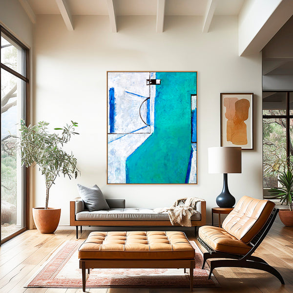 Abstract Painting – Original Wall Art – Large Oil & Acrylic Painting on Canvas – Modern Minimalist Canvas Art – “Out There (Vertical Ver.)”