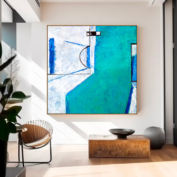 Abstract Painting – Original Wall Art – Large Oil & Acrylic Painting on Canvas – Modern Minimalist Contemporary Canvas Art – “Out There”